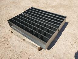 (2) 4Ft Unused Metal Bolt Bins w/32 Bins