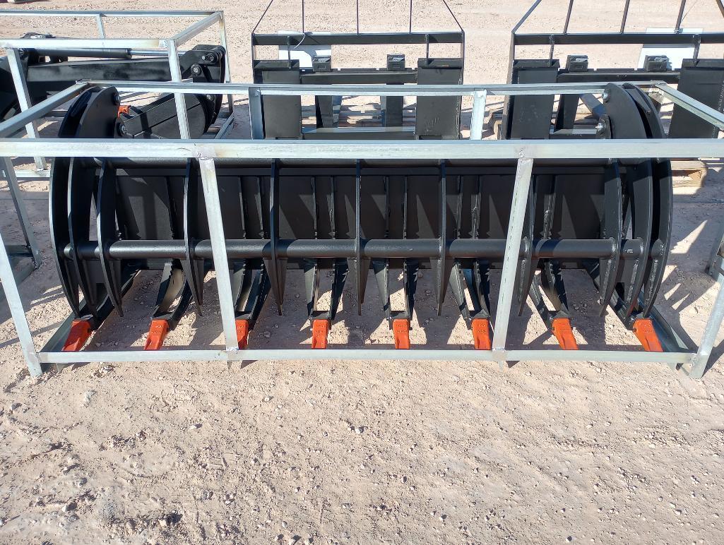 Unused Greatbear 78" Hydraulic Root Grapple (Skid Steer Attachment)