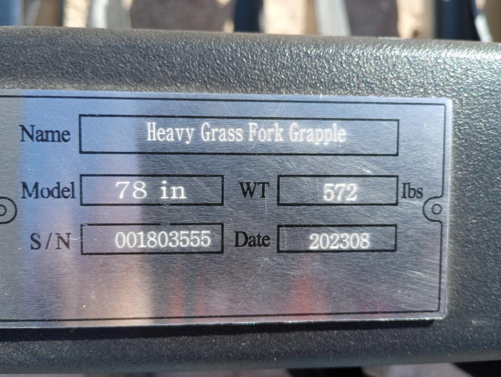 Unused Greatbear 78" Hydraulic Root Grapple (Skid Steer Attachment)