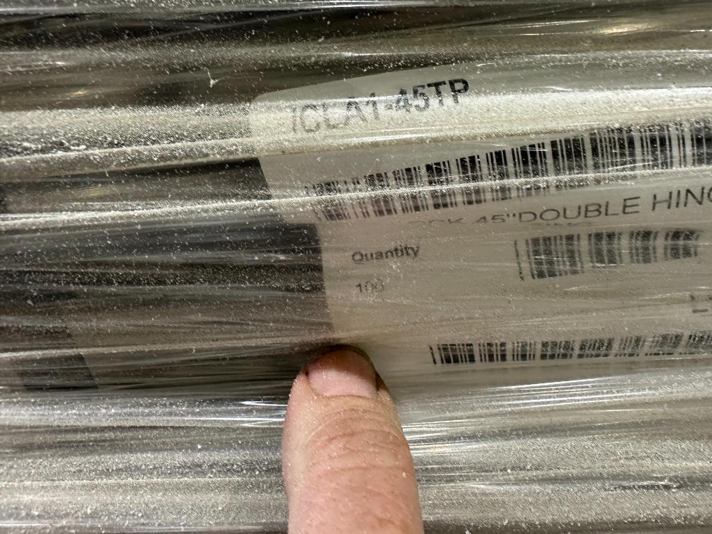 (1) Box of 5000Lb Trailer Jacks, (1) Pallet of 45" Trailer Side Door Bar Locks