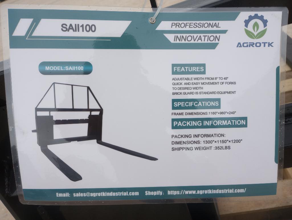 Unused AGT SAII100 Pallet Forks