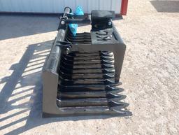 Unused KC Single Cylinder 76" Skeleton Grapple Bucket (Skid Steer Attachment)