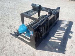 Unused KC Single Cylinder 76" Skeleton Grapple Bucket (Skid Steer Attachment)