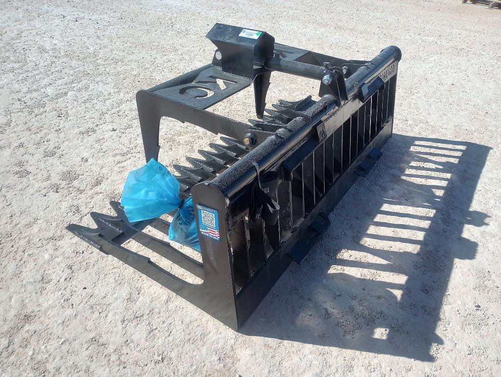Unused KC Single Cylinder 76" Skeleton Grapple Bucket (Skid Steer Attachment)
