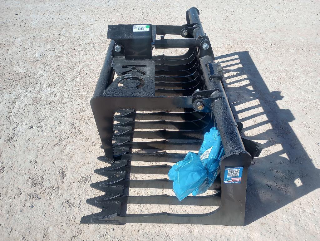 Unused KC Single Cylinder 76" Skeleton Grapple Bucket (Skid Steer Attachment)