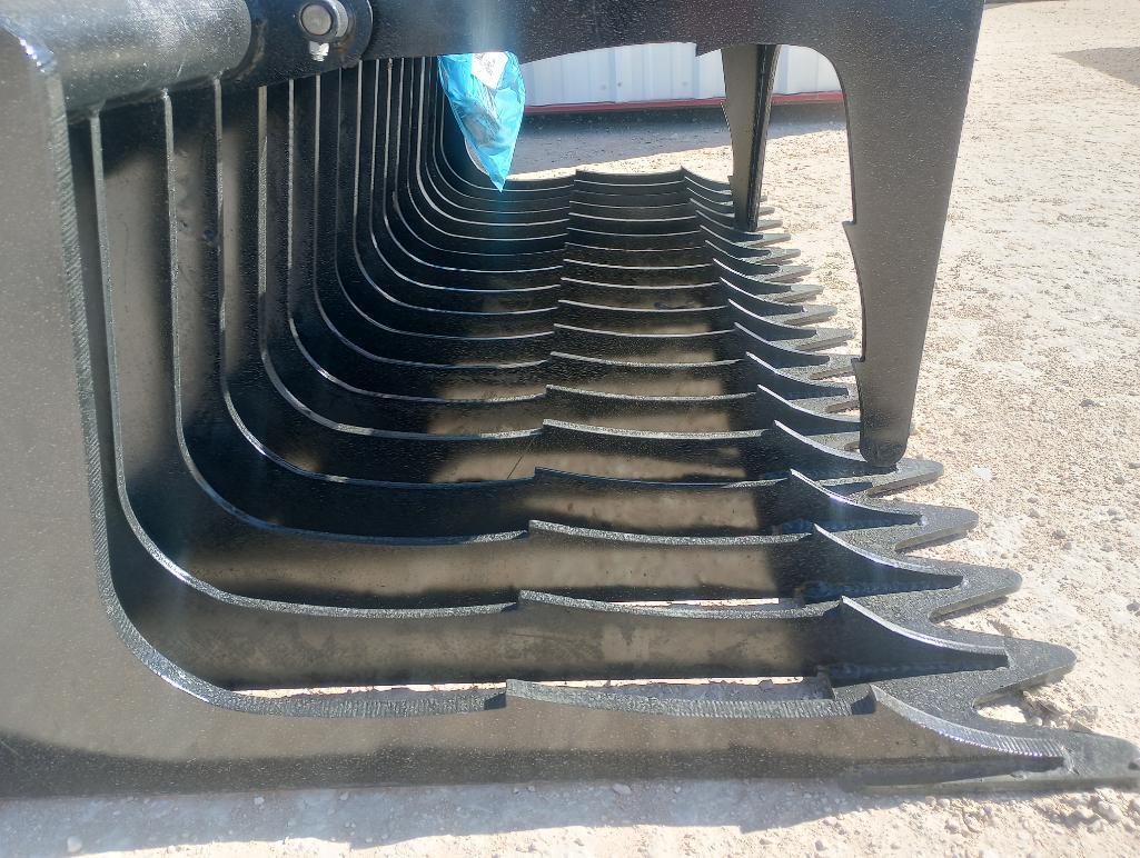 Unused KC Single Cylinder 76" Skeleton Grapple Bucket (Skid Steer Attachment)