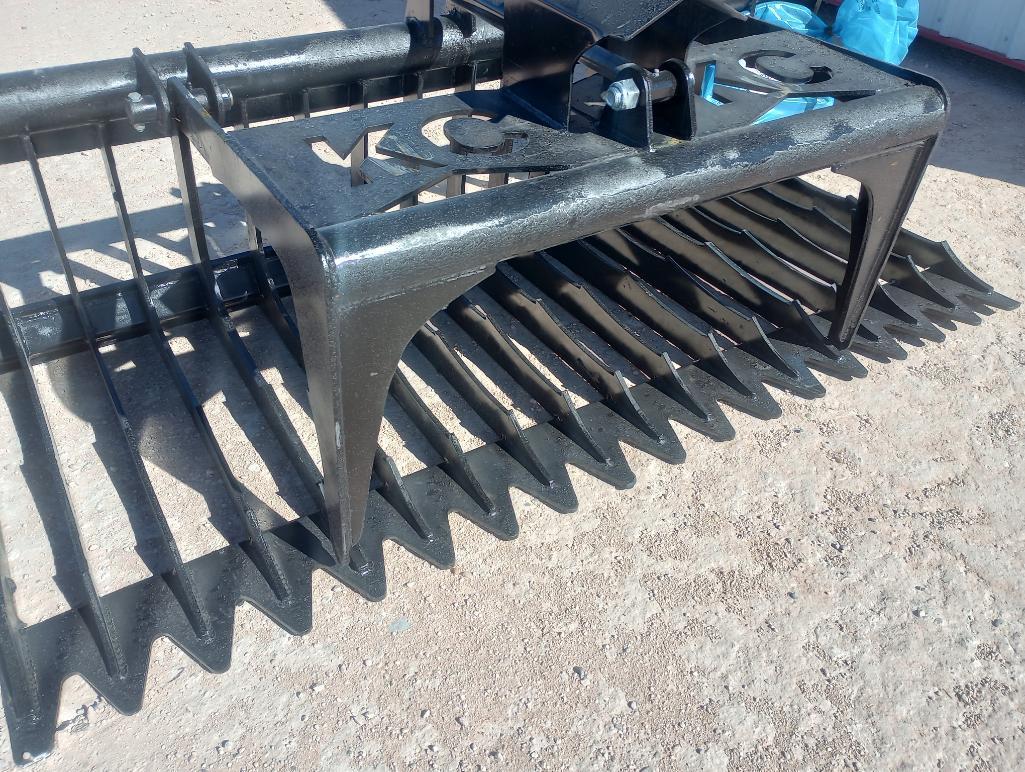 Unused KC Single Cylinder 76" Skeleton Grapple Bucket (Skid Steer Attachment)