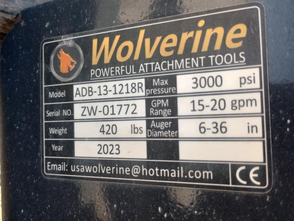 Unused Wolverine ADB-13-1218R Skid Steer Auger