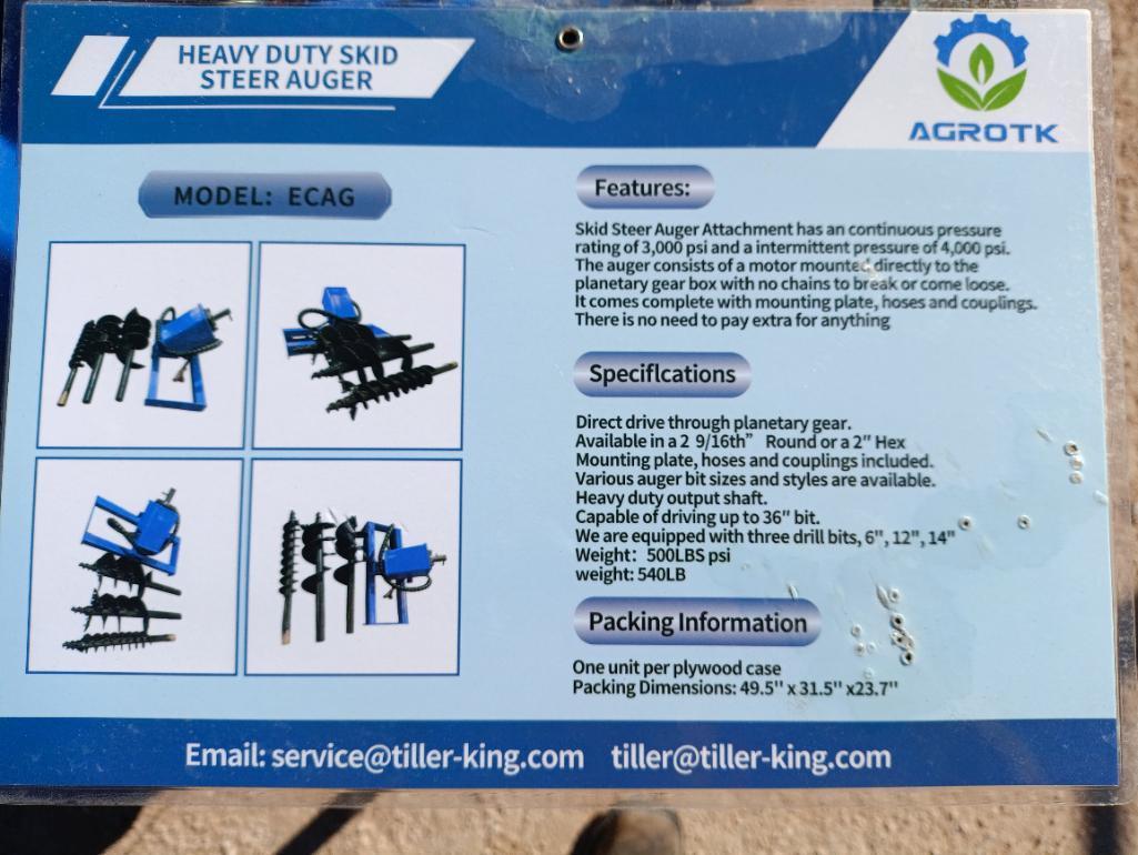 Unused AGT SSECAG-Y Heavy Duty Skid Steer Auger Set