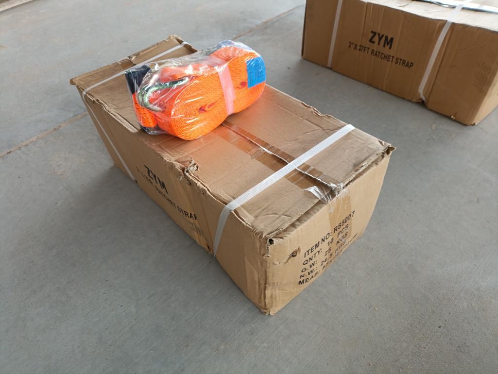 (10) Unused 2'' x 27FT Long Ratchet Straps