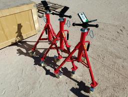 (3) Unused Vevor Folding Pipe Stands w/Wheels