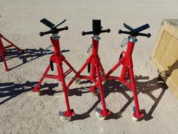 (3) Unused Vevor Folding Pipe Stands w/Wheels