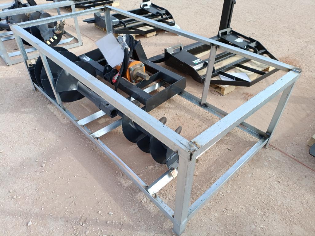 Unused Wolverine ADB-13-1218R Skid Steer Auger Drive w/(2) Auger Bits