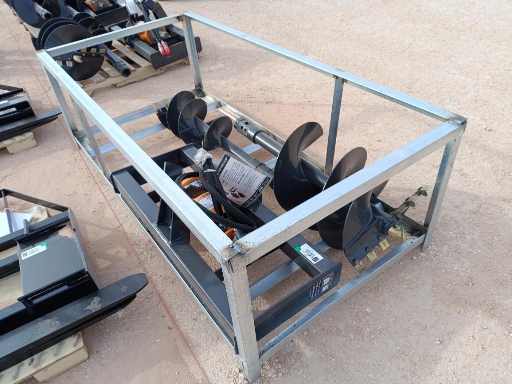 Unused Wolverine ADB-13-1218R Skid Steer Auger Drive w/(2) Auger Bits