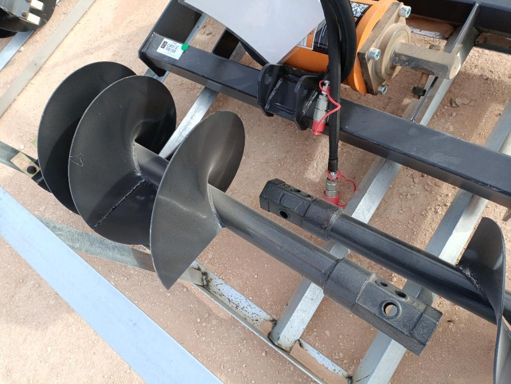 Unused Wolverine ADB-13-1218R Skid Steer Auger Drive w/(2) Auger Bits