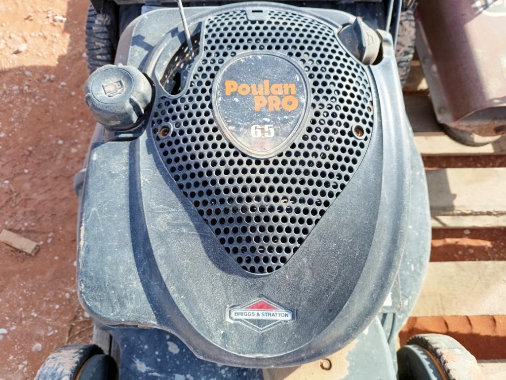 (1) Quantum 5hp Trimmer Mower, (1) Poulan Pro Push Mower