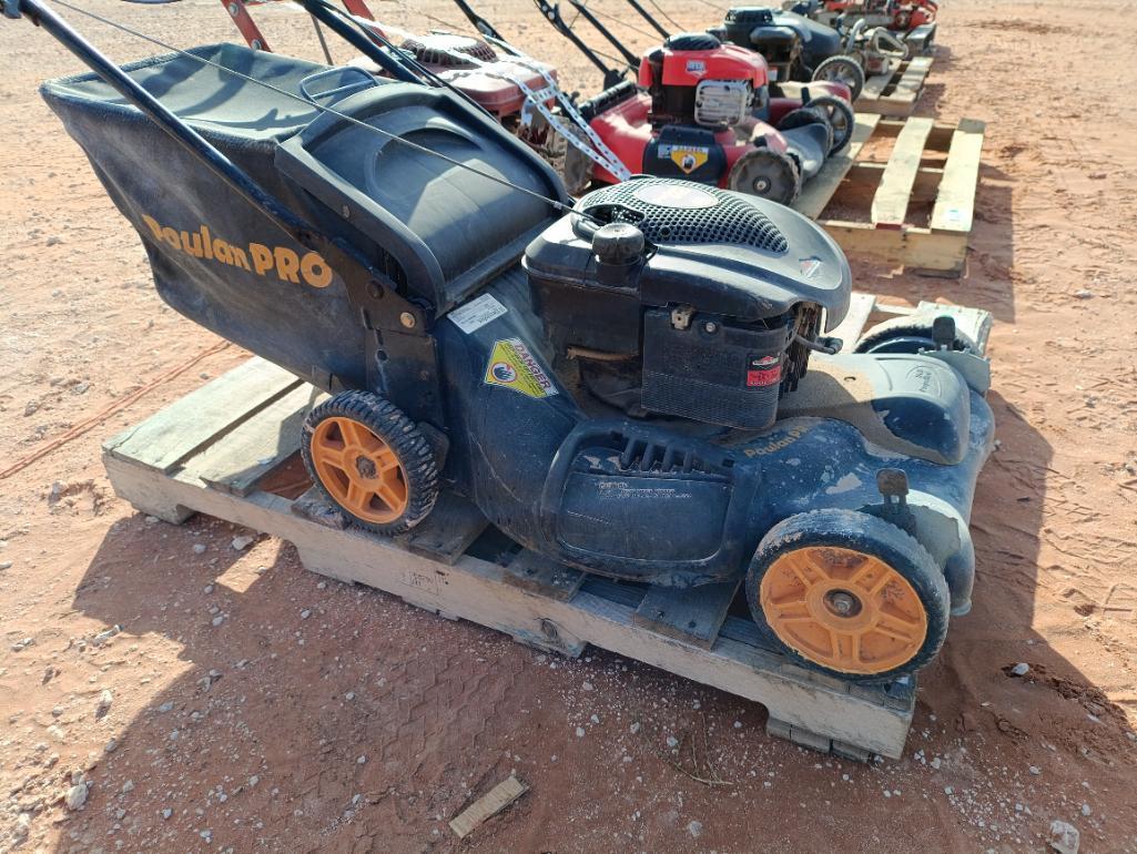 (1) Quantum 5hp Trimmer Mower, (1) Poulan Pro Push Mower