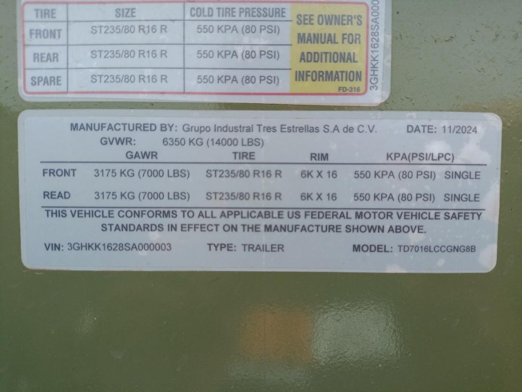 Unused 2025 Gitesa 16Ft Gooseneck Dump Trailer