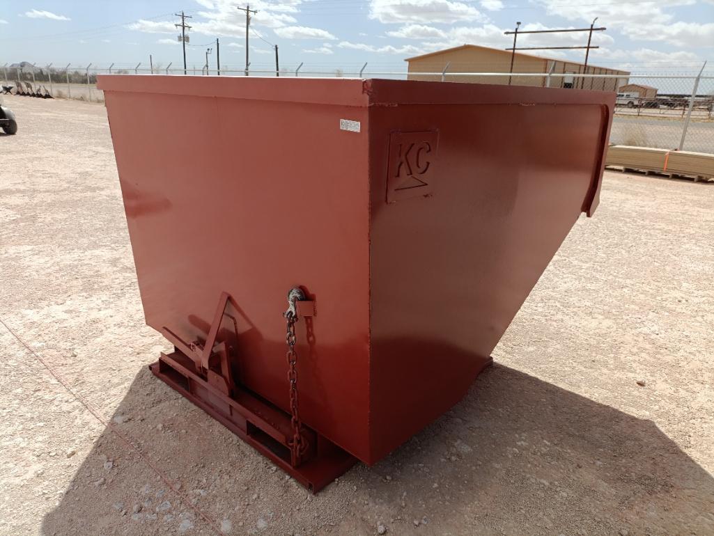Unused 3 CY. Self Dumping Hopper w/Fork Pockets