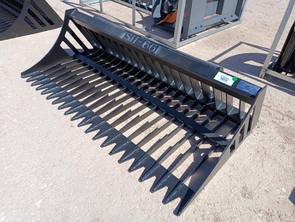 Unused 66" Rock Bucket (Skid Steer Attachment)
