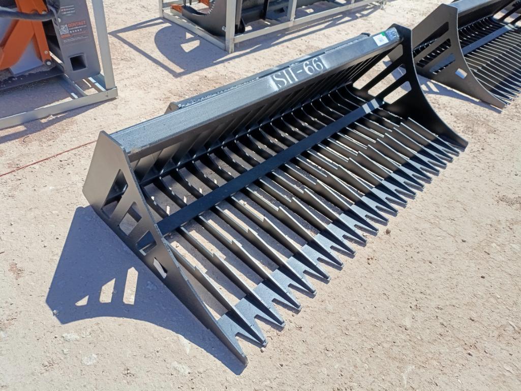 Unused 66" Rock Bucket (Skid Steer Attachment)