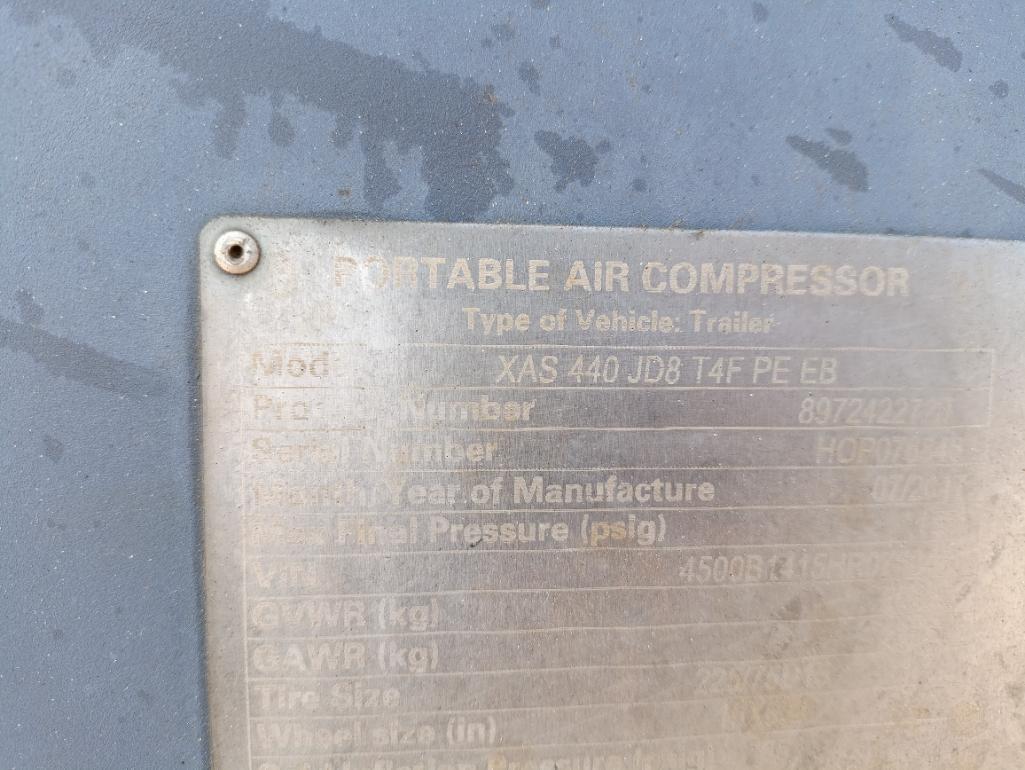 2017 Atlas Copco XAS 440 JD8 Portable Air Compressor