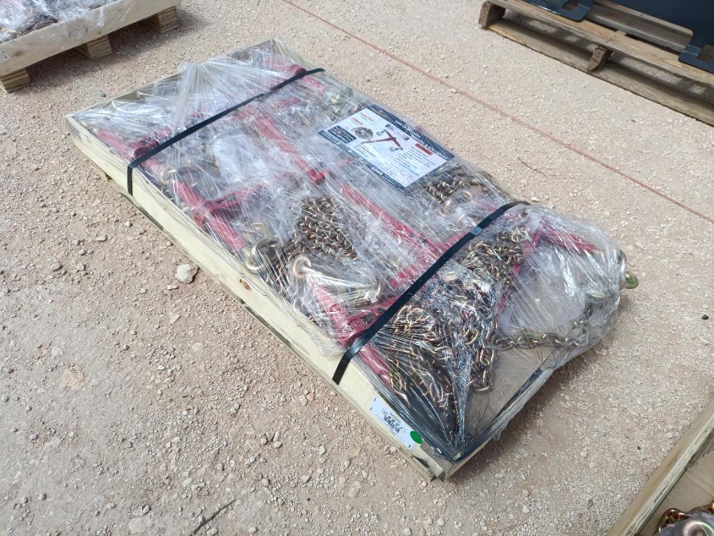 (8) Unused Landhonor Ratchet Binders and (16) 5 1/6'' 20ft Chains