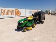 John Deere D105 Riding Mower w/Agri Fab Mow-N-Vac Cart