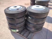 (8) Unused Trailer Wheels w/Tires 215/75 R 17.5