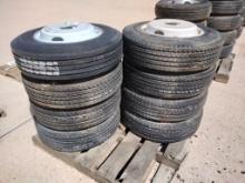 (8) Unused Trailer Wheels w/Tires 215/75 R 17.5