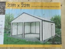 Unused Double Garage Metal Shed 23ft x 22ft