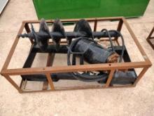 Unused Mower King Post Hole Auger/Skid Steer Attachment