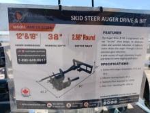 Unused Wolverine ADB-13-1218R Skid Steer Auger Drive w/(2) Auger Bits