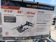 Unused Wolverine ADB-13-1218R Skid Steer Auger Drive w/(2) Auger Bits
