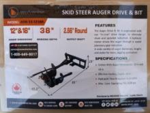 Unused Wolverine ADB-13-1218R Skid Steer Auger Drive w/(2) Auger Bits