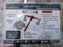 (8) Unused Landhonor Ratchet Binders and (16) 5 1/6'' 20ft Chains