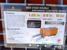 Unused Landhonor DMC-11-250G Skid Steer Double Discharge Concrete Mixer