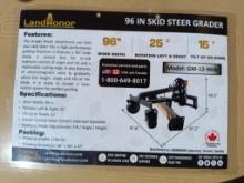 Unused Landhonor GM-12-96W 96" Skid Steer Grader