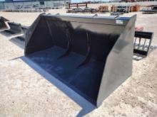 Unused 100'' Oversized Light Material Skid Steer Bucket w/Single Blade