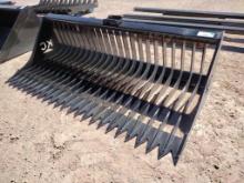 Unused 72'' Skid Steer Fine Skeleton Bucket, High Side