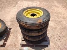 (4) Farm Wagon Wheels w/Tires 7.60-15