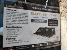 Unused Land Honor 72'' Skid Steer Rock Bucket