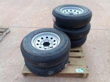 (5) Unused Trailer Wheels w/Tires 225/75 R 15