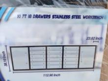 Unused 10Ft 18 Drawers Stainless Steel Workbench/Tool Chest