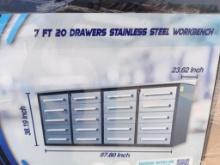 Unused 7Ft 10 Drawers Stainless Steel Workbench/Tool Chest