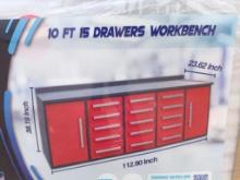 Unused 10Ft, 15 Drawers Workbench/ Tool Chest