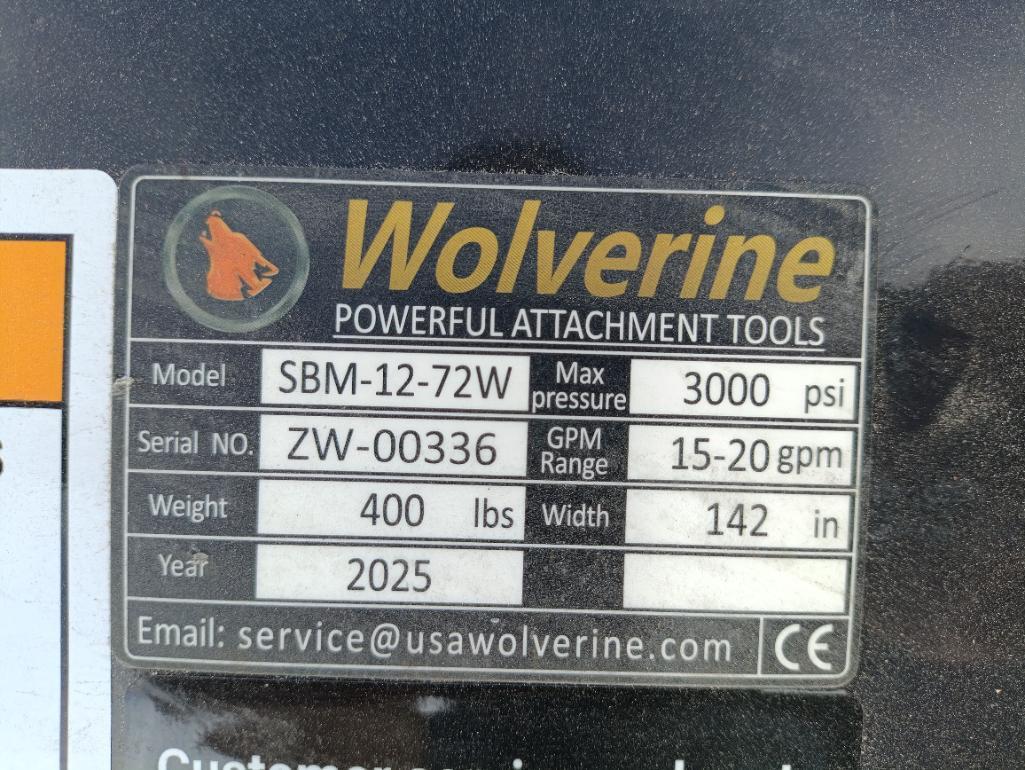 Unused Wolverine SBM-12-72W Skid Steer Sickle Bar Mower