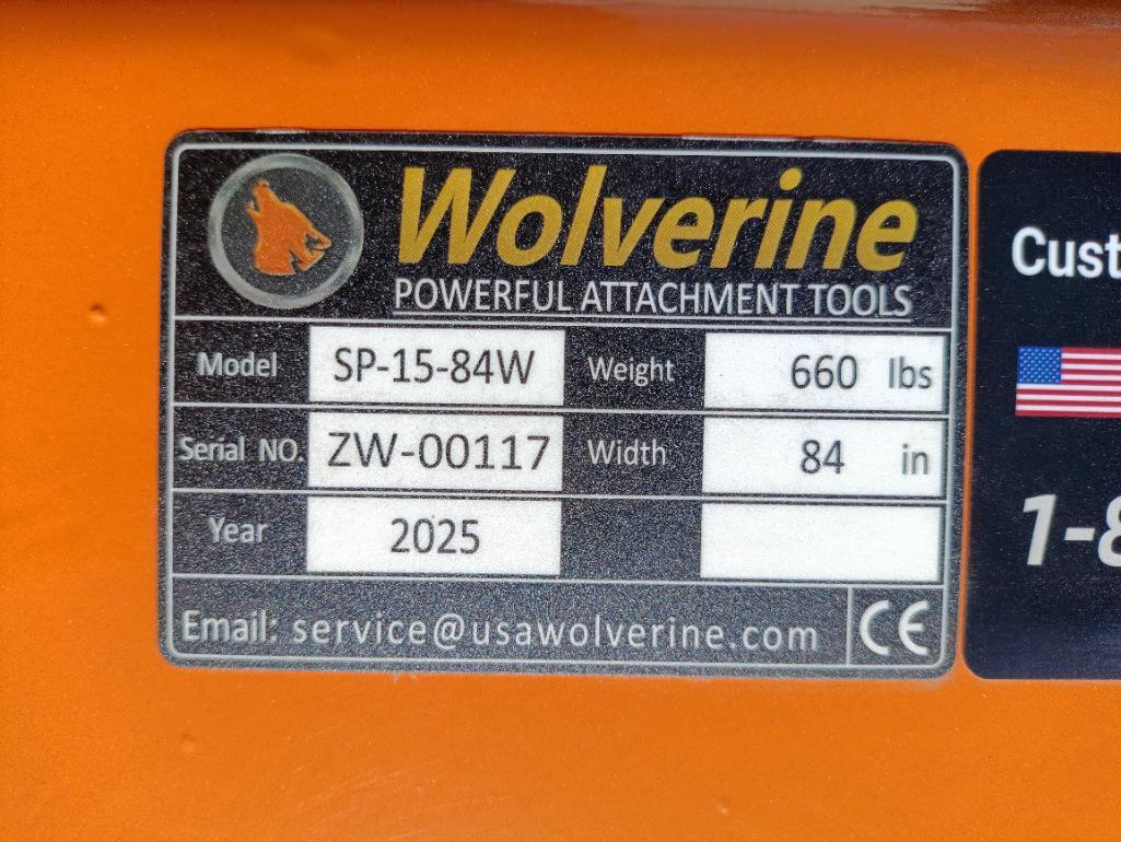 Unused Wolverine SP-15-84W Skid Steer Snow Pusher