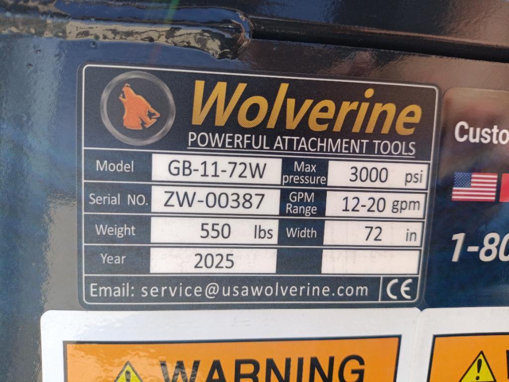 Unused Wolverine GB-11-72W Skid Steer Grapple Bucket