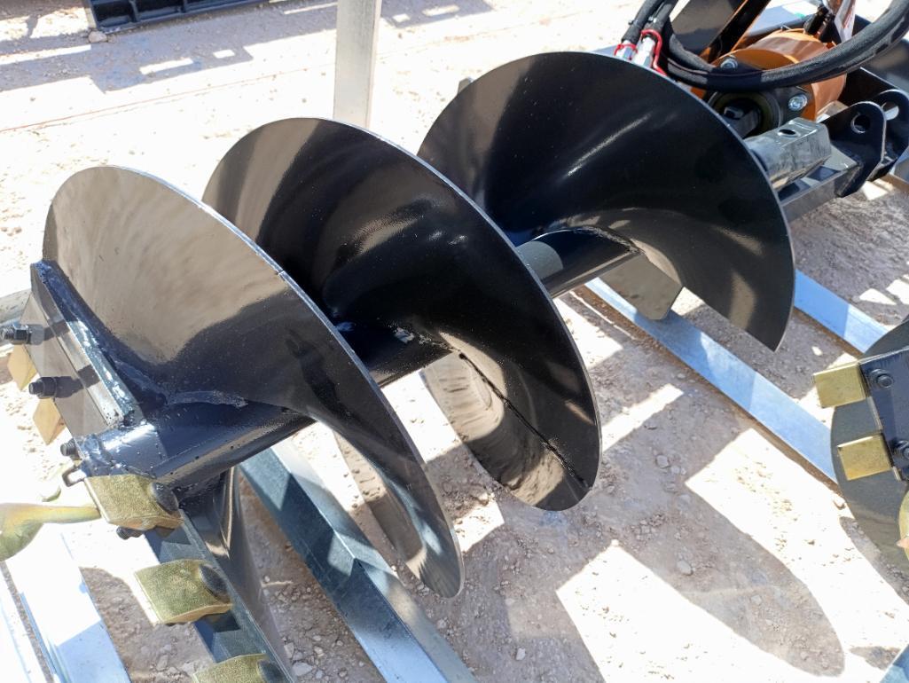 Unused Wolverine ADB-13-1218R Skid Steer Auger Drive w/(2) Auger Bits